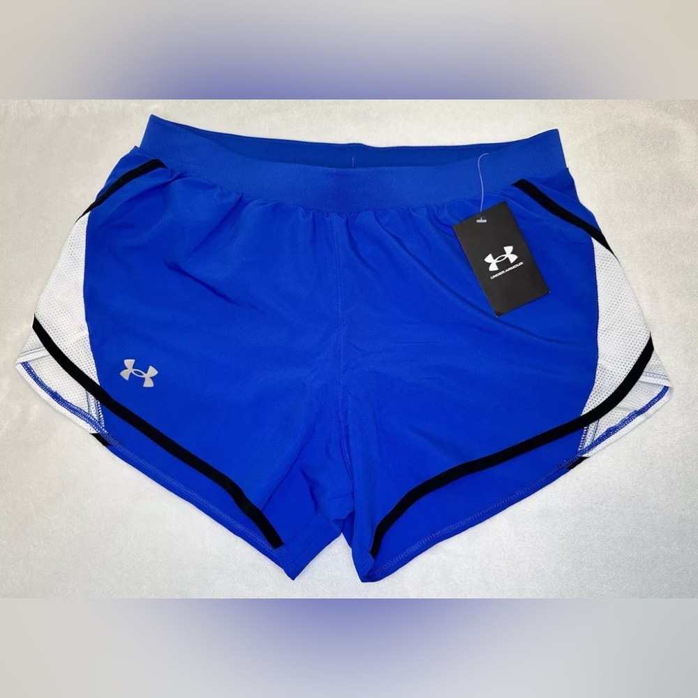Under Armour UA Women's Fly By 2.0 Running Shorts Team Royal Size Large NEW NWT